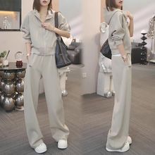 春秋季纯色气质高级感卫衣套装女洋气秋款日常显瘦宽松两件套潮流