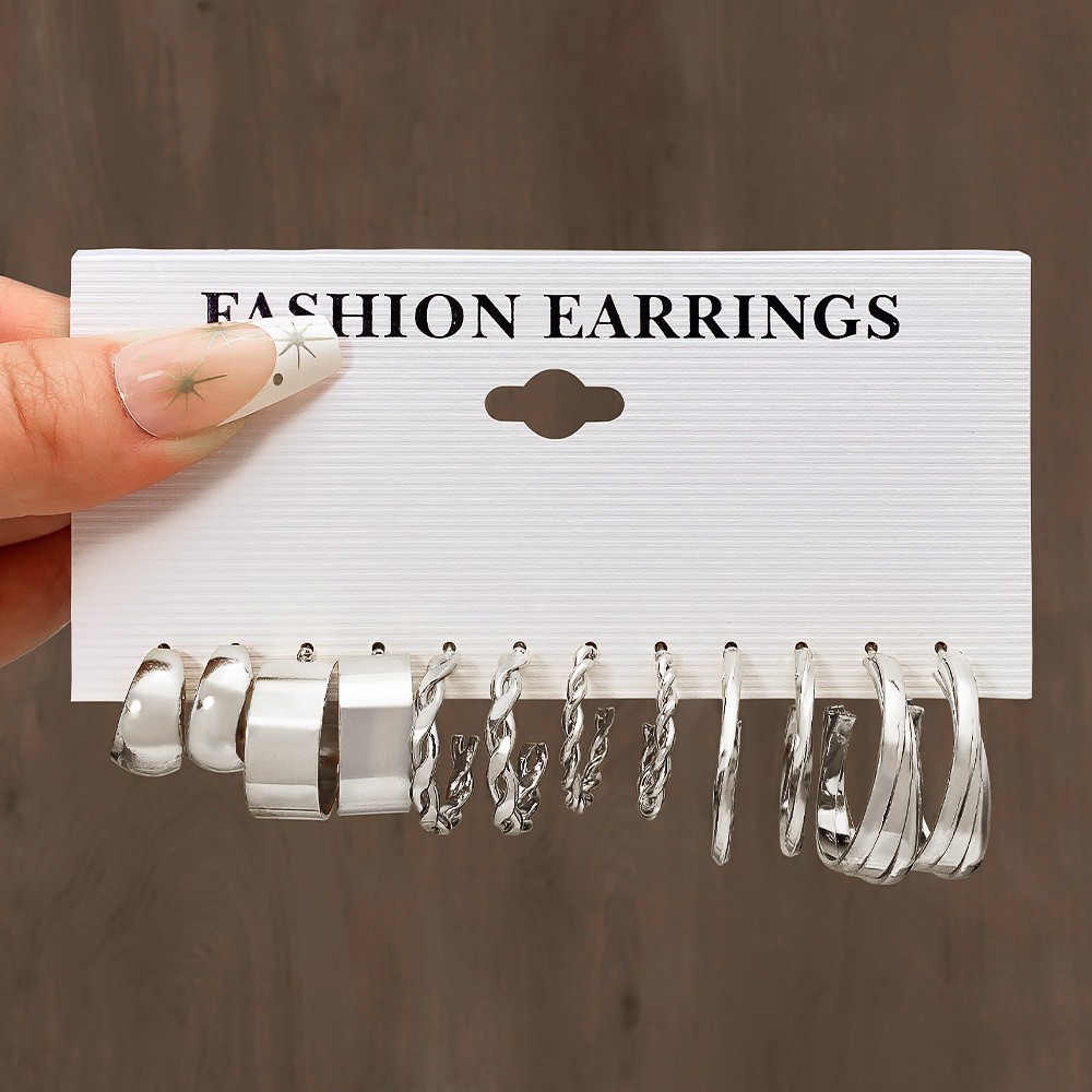 1 Set INS Style Fashion Geometric Metal Women's Earrings display picture 3