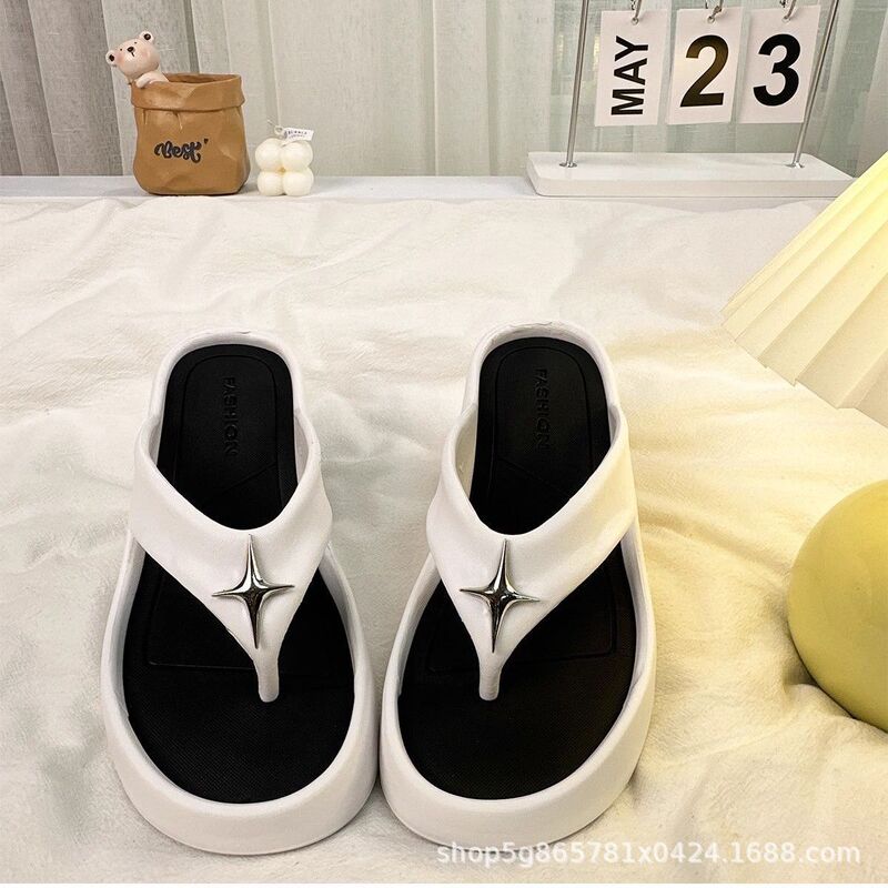 Cross-Height Thick-Soled Fashionable and Versatile Comfortable Slippers for Women's Summer Outdoor Wear, Beach Vacation, Casual Seaside Sandals Cross-Height Thick-Soled Fashionable and Versatile Comfortable Slippers for Women's Summer Outdoor Wear, Beach Vacation, Casual Seaside Sandals