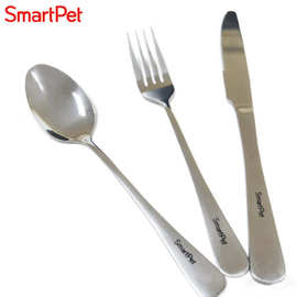 Smartpet加厚不锈钢牛排刀叉套装刀叉勺三件套家用西餐餐具