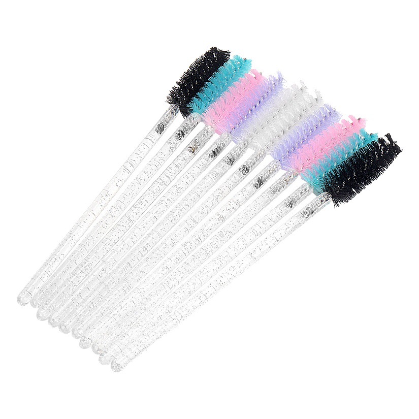 50 PCs/Pack Disposable Crystal Rod Eyelash Brush Eyelash Brush Eyelash Roll Spiral Makeup Brush Eyebrow Comb