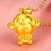 Pendant, golden necklace, 3D, Chinese horoscope