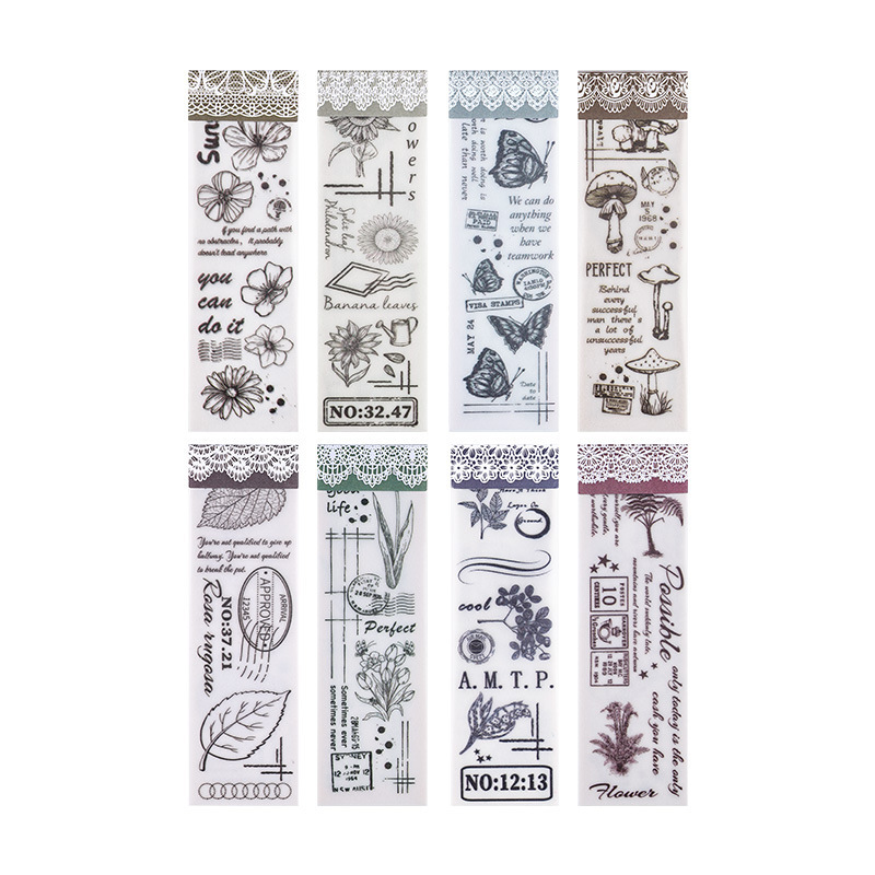 Este susurro flor pegatinas de papel de sulfato retro libro tinta blanca papel de notas puede escribir no adhesivo fondo paisajismo papel material