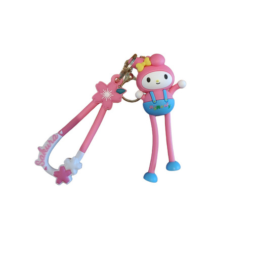 Long-legged stretchable Sanrio cartoon keychain cute doll school bag pendant car key chain key ring accessories