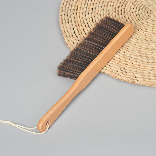 [Supplied by Yiwu manufacturer] Large solid wood soft bristle bed sweeping brush, long handle household bed brush dust removal brush beech wood