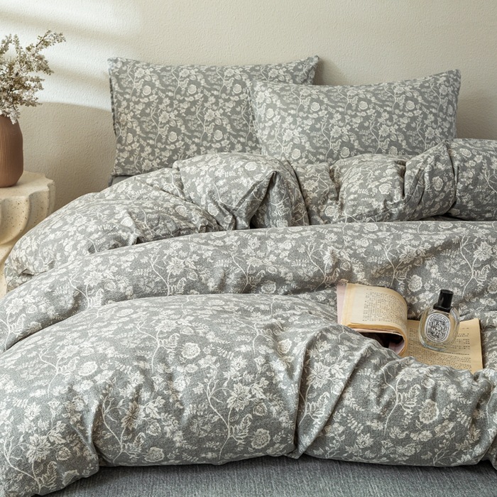 A clase de bebé dormir desnudo engrosado alto gramo de peso original lino impresión de estilo vintage cuatro piezas conjunto de ropa de cama jacquard simple