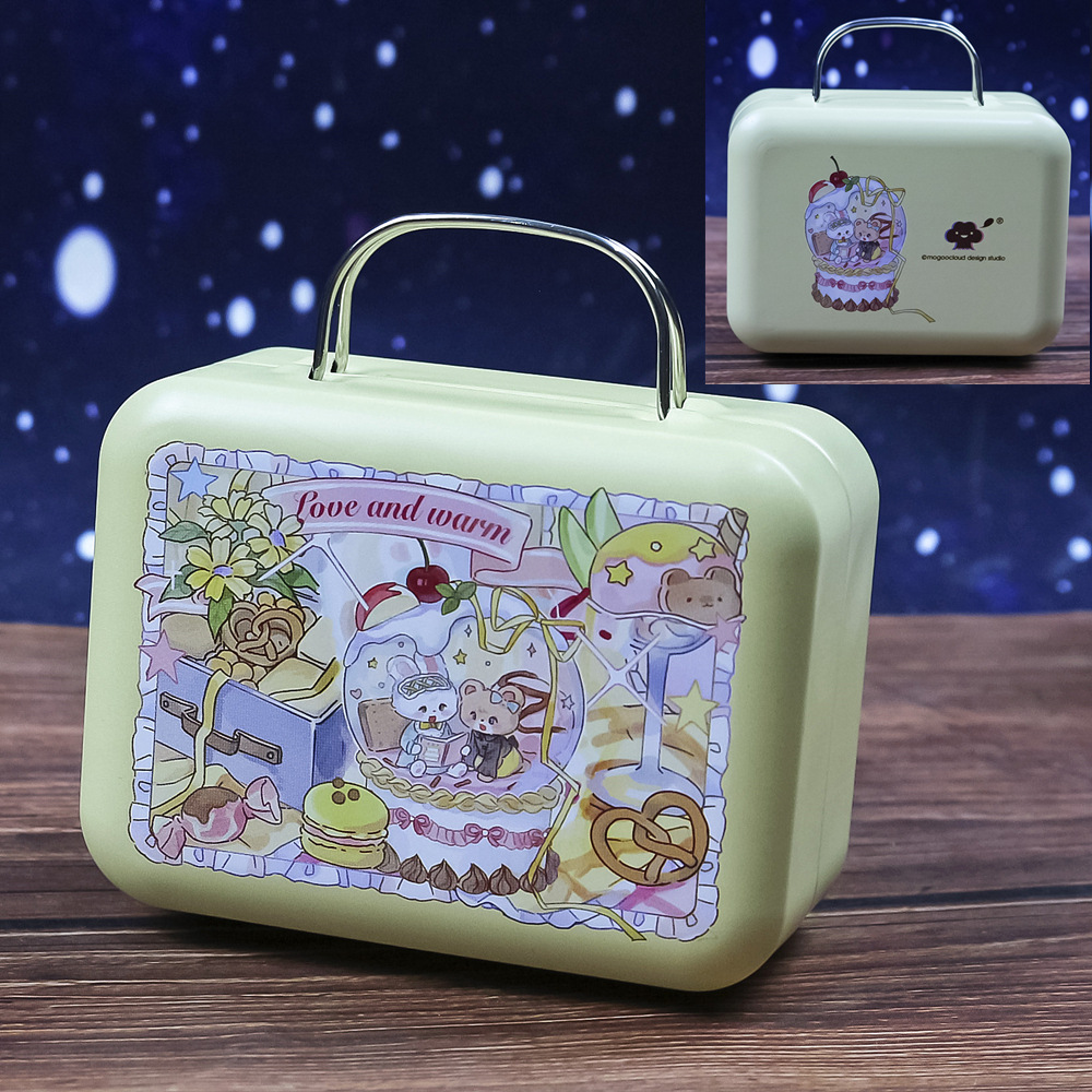 Retro maleta mini maleta caja de hierro caja de dulces monedero caja de monedas de regalo creativo caja de metal caja de embalaje