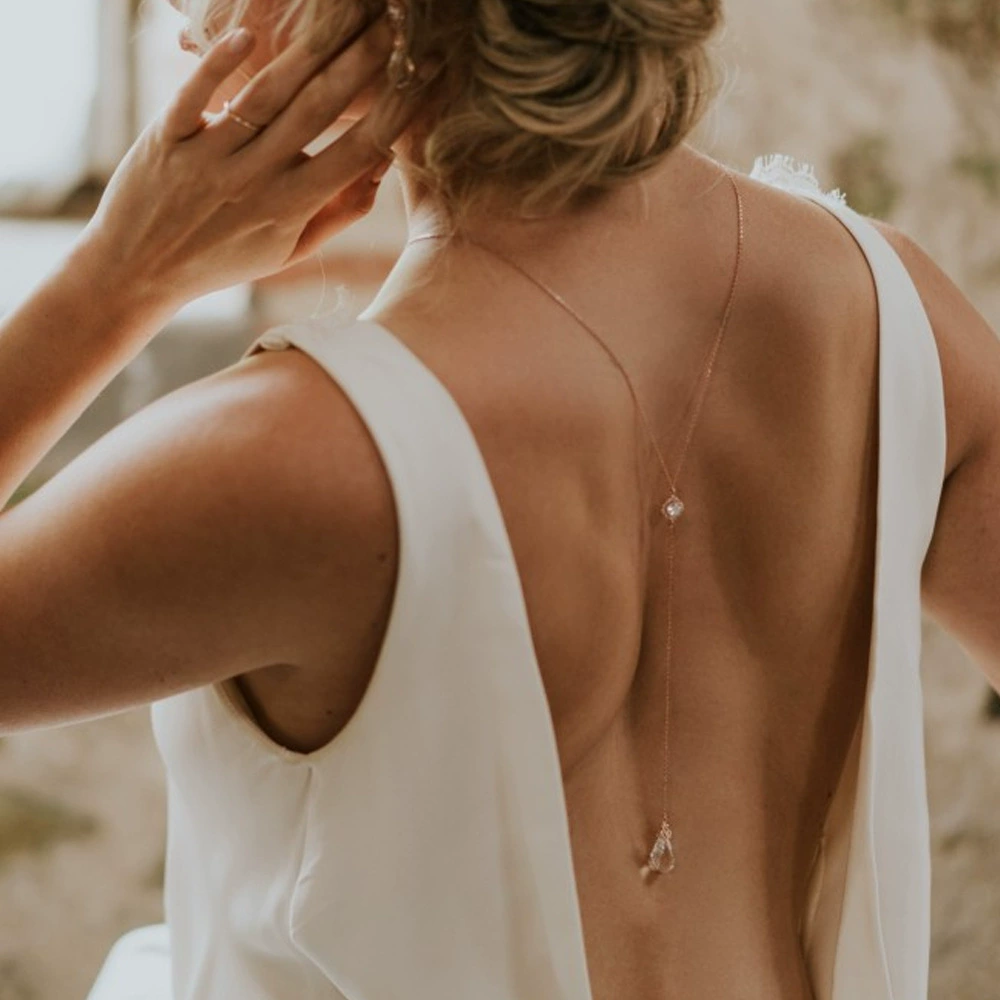 AliExpress универсальная свадебная цепочка с каплями воды на спине, европейская и американская простая элегантная сексуальная цепочка для тела со стразами, женская цепочка на спине