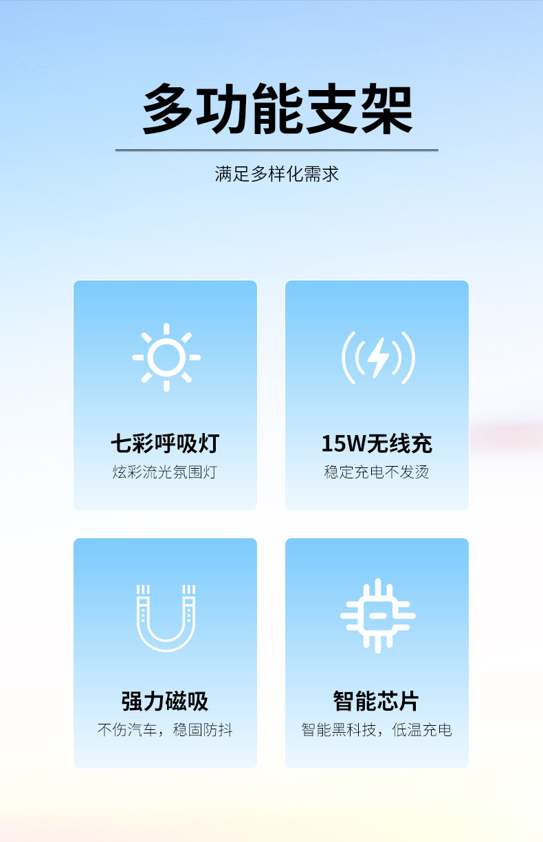 Yu9 Strong Magnetic Adsorption Car Wireless Charger Phone Holder Smart Charging Technology Air Vent Byd Navigation