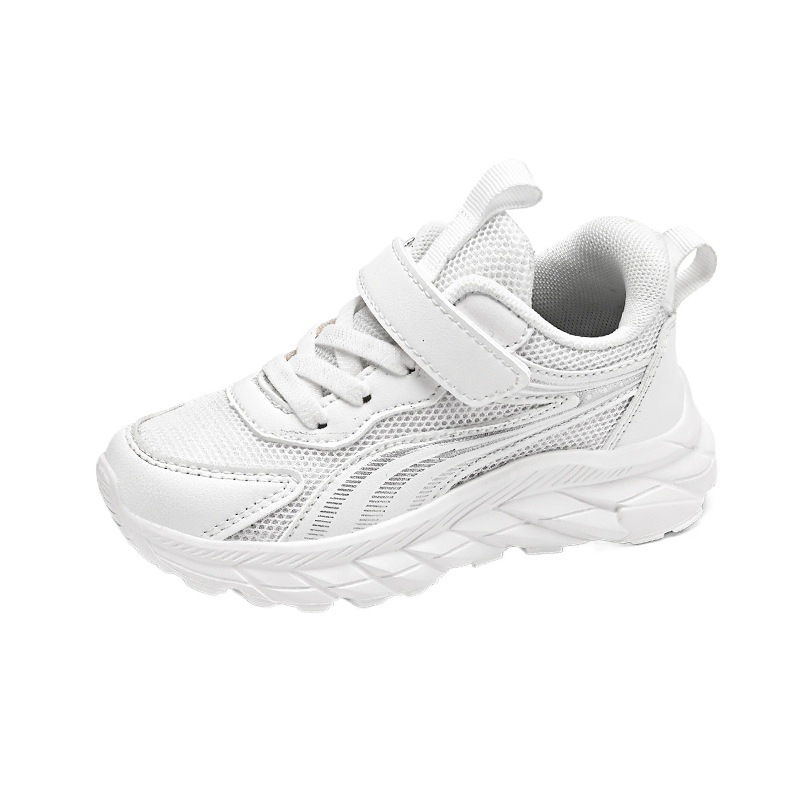 606 zapatos deportivos negros para niños primavera y otoño nuevos zapatos blancos de malla para niños zapatos para correr blancos para niñas al por mayor