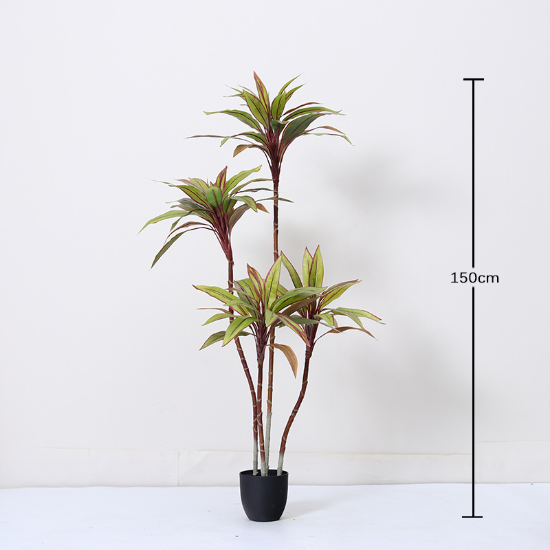 Árbol de banana con sensación de alta calidad-150cm (con base negra)