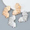 Metal trend elegant earrings, trend of season, European style, flowered, wholesale