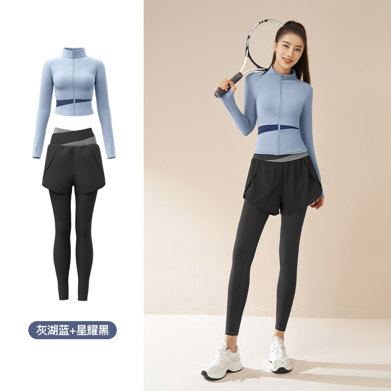 Conjunto Deportivo Juyitang para Primavera y Otoño, Ropa de Yoga y Fitness, Corte Ajustado, Ropa Deportiva para Gimnasio