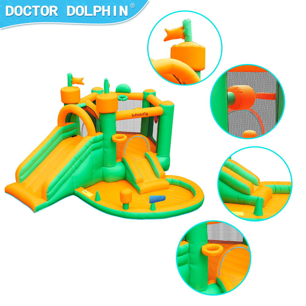 Dr. Dolphin pequeño castillo inflable parque de atracciones infantil interior inflable trampolín juguete fiesta fiesta castillo inflable