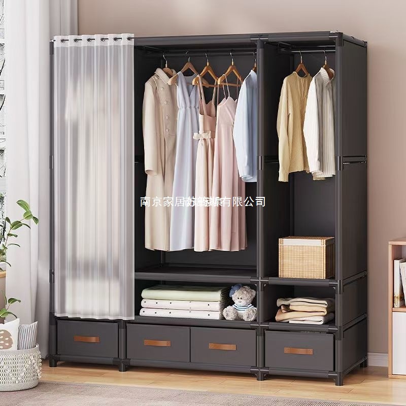 Floor-Standing Wardrobe, Household Cloth Wardrobe, Simple Wardrobe, Bedroom New Model, Rental House Assembly, Small Apartment, Ready for Delivery