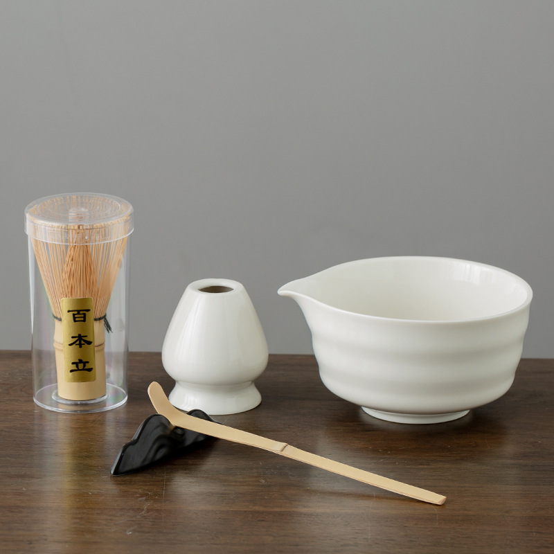 抹茶茶碗は口の窯を持って浅緑の粗い陶の爆発の組み合わせのセットの宋代のお茶の道具の鷹の口の陶磁器の茶器に変わります。|undefined