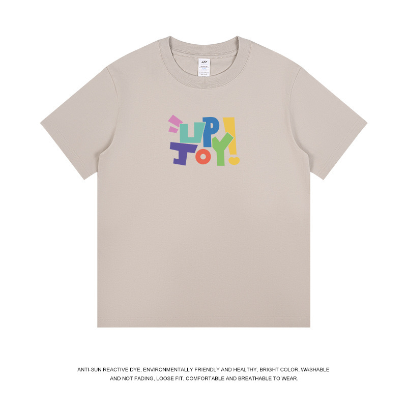トレンドブランドの万能カラープリント半袖Tシャツ、夏のファッショナブルな個性的なカジュアル通勤トップス、男女兼用、インスタ映え、卸売|undefined