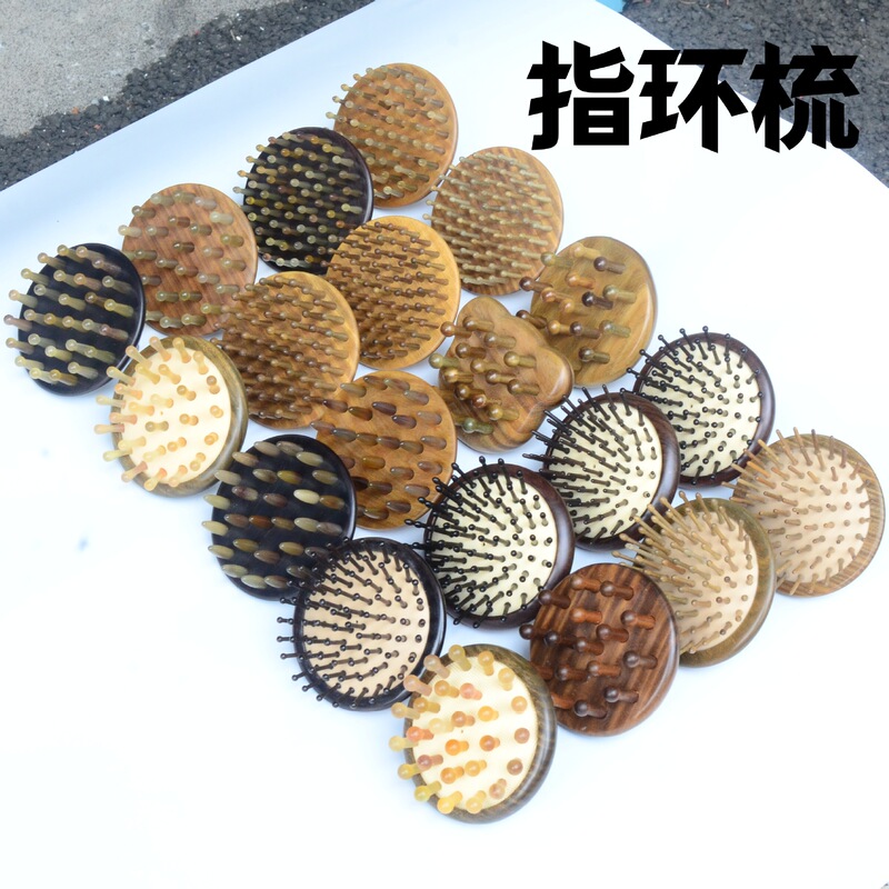 指環櫛緑檀櫛羊角挿し歯櫛黒檀紫光檀円盤挿し歯櫛マッサージ櫛多目的マッサージ櫛|undefined