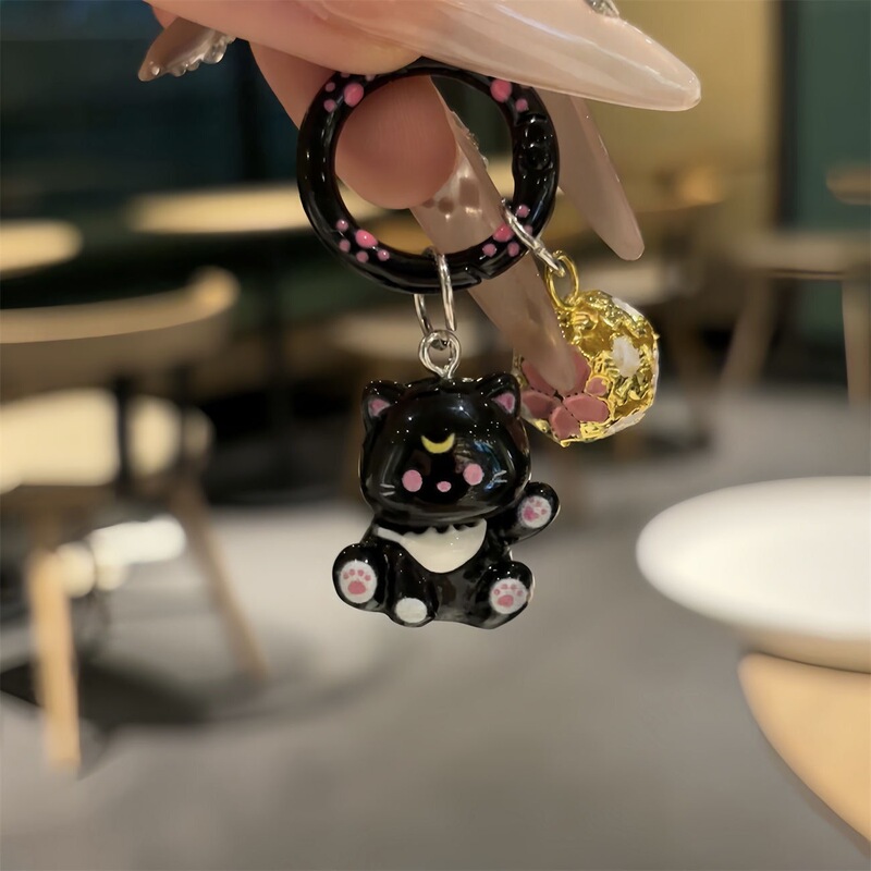 新しい猫漫画キーホルダー学生スクールバッグかわいいペンダントガールバッグアクセサリージュエリーギフト親友|undefined