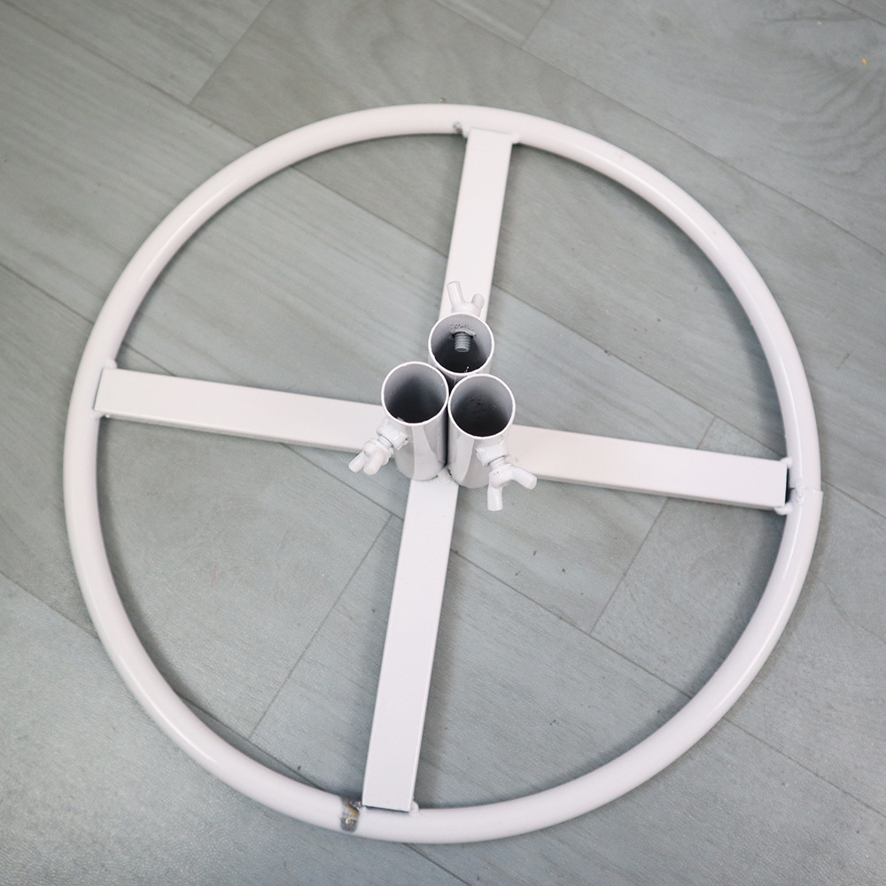 Adjustable 3-hole white iron base