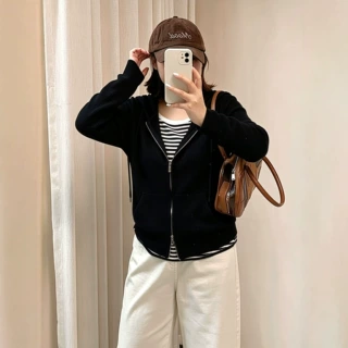 胖mm休闲连帽针织开衫2026冬款大码修身收腰显瘦百搭上衣女