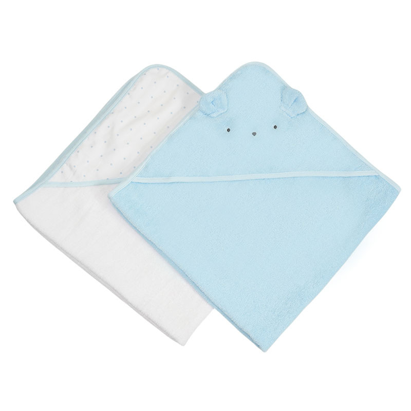 Sunnozy Europeins bebés bebés 100% algodón 2 toallas de baño con capas toallas de baño