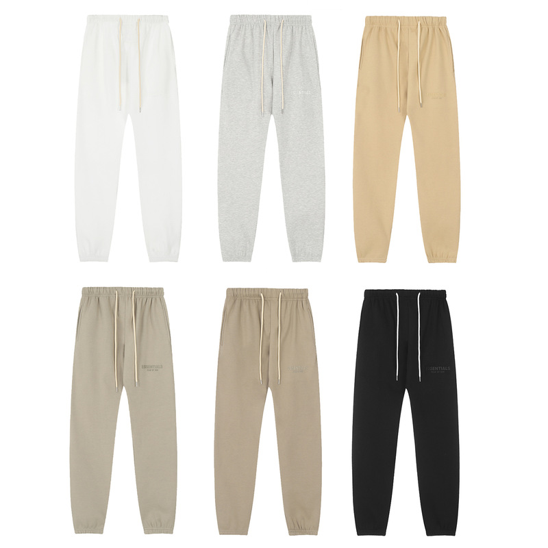 Cross-Border Foreign Trade Fog Essential New Drawstring Pants Autumn and Winter Fleece Jogger Pants Straight-Leg Casual Pants