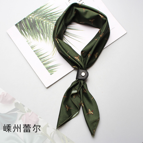 Small silk scarf female ins Korean spring and autumn small square scarf summer scarf versatile fashion decoration professional small scarf batch