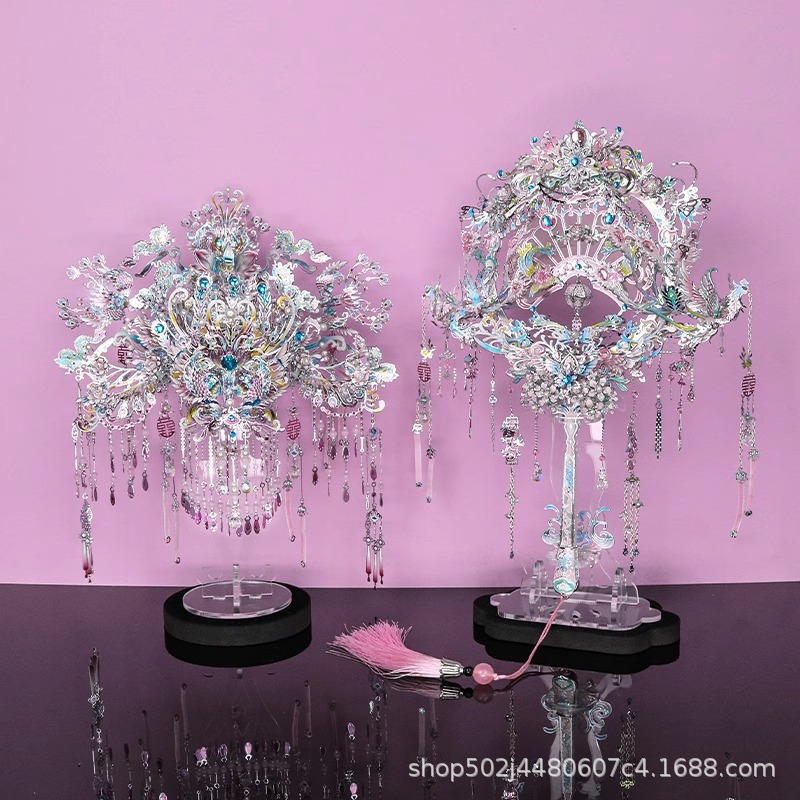 Gangda Fendai シルバーフェニックスクラウン DIY 手作り素材中国風組み立てモデル 3D 立体金属パズルウェディングギフト