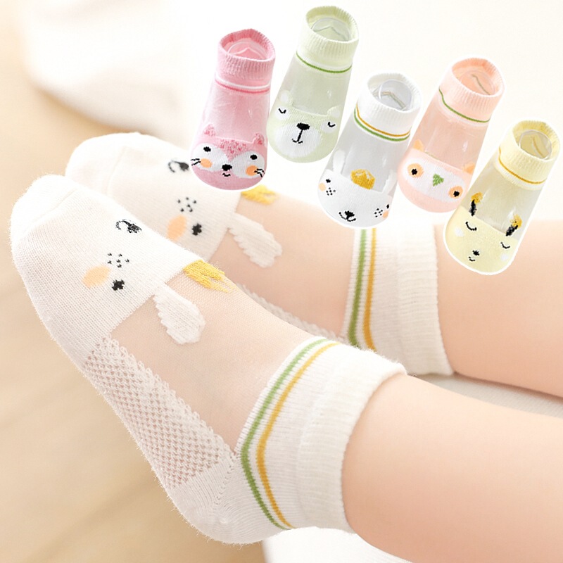 [New Product] Summer Ultra-Thin Kidsren's Socks Breathable Mesh Boys and Girls Cartoon Baby Cute Ice Socks Cross-Border