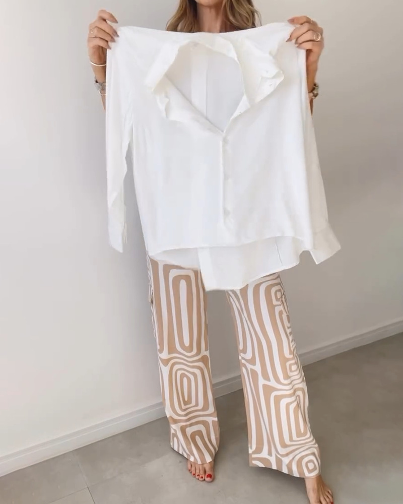 Holiday Daily Women's Casual Streetwear Abstract Spandex Polyester Printing Pocket Pant Co-ord Set Pants Sets display picture 4