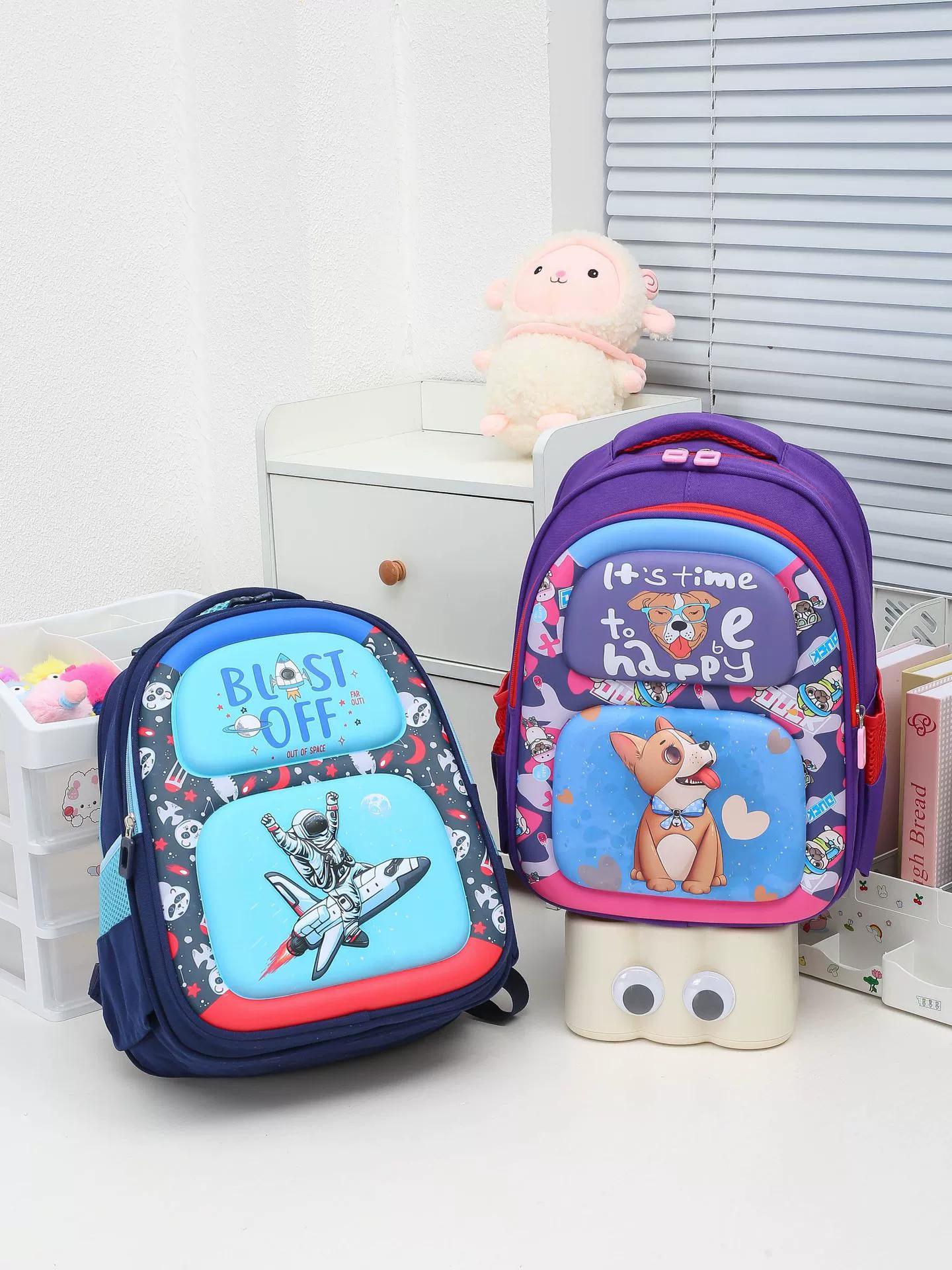 Cartoon cute space breathable backpack for early age lightweight, 1-3 years