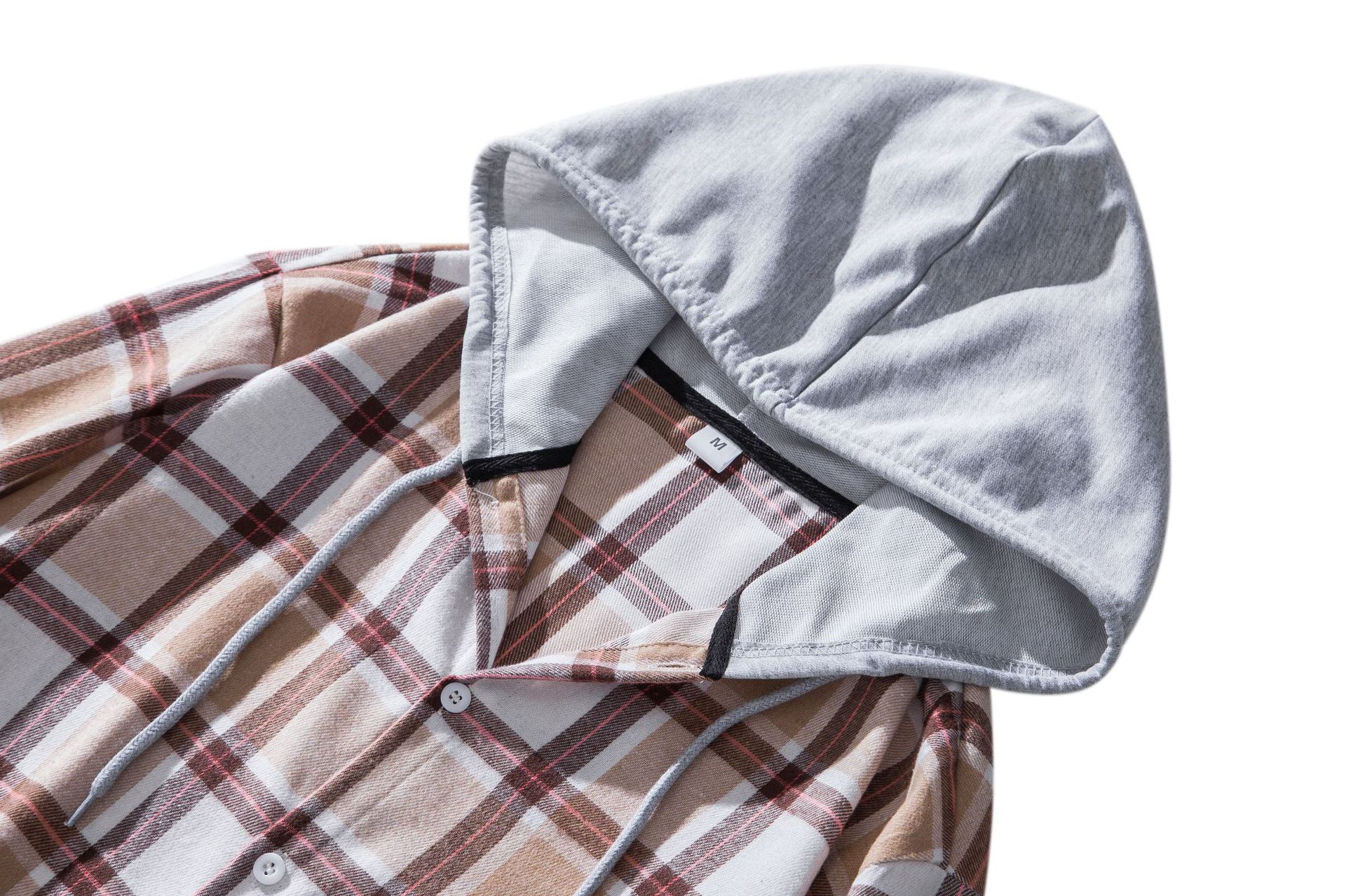 Herren Flanellhemd Mit Kapuze Kariertes Oversized Freizeithemd_voghion.com