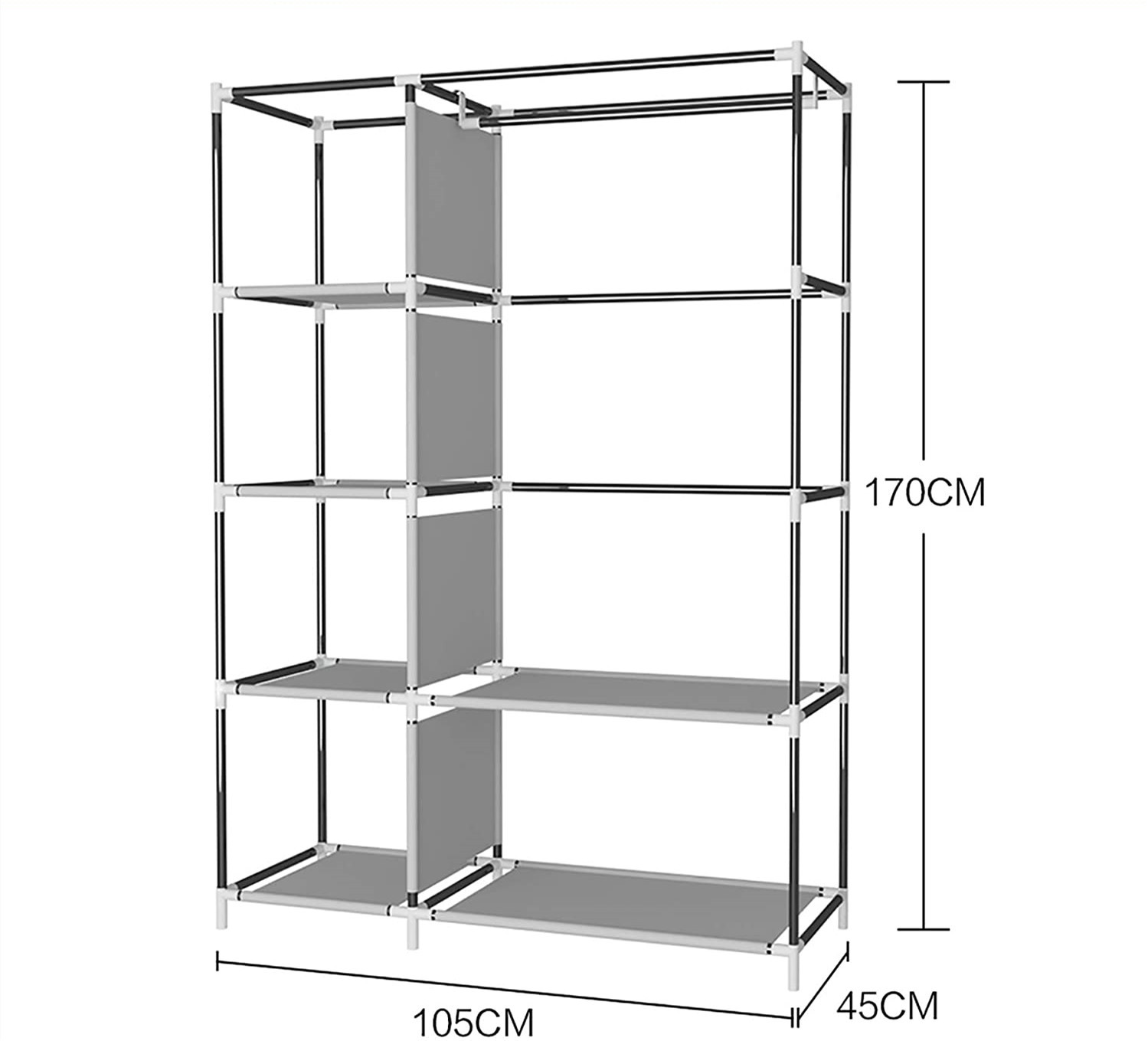 跨境電商亞馬遜爆款簡易無紡布衣柜防塵雙層掛衣柜衣櫥衣架收納柜