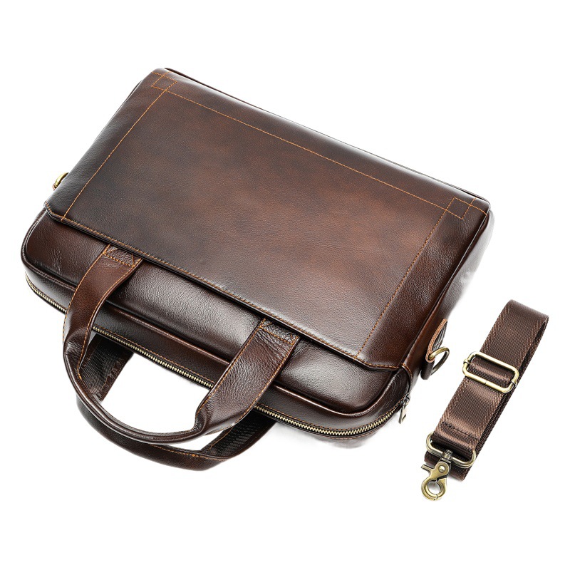 アマゾンメンズ本革ハンドバッグトップ層牛革ブリーフケース本革手提げパソコンバッグビジネスバッグ卸売り