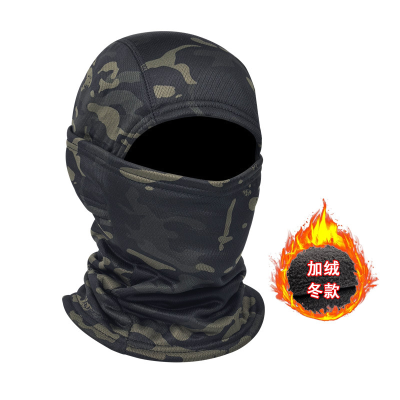 Pasamontañas táctico de camuflaje grueso para invierno, protección facial térmica para ciclismo o deportes al aire libre