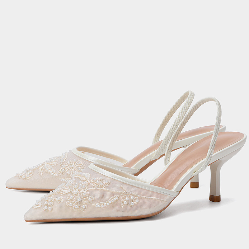 High Heels2026 Spring New Style Pointed Toe Embroidered Mesh Large Size Lace High Heels Women's Stiletto Sandals High Heels2026 Spring New Style Pointed Toe Embroidered Mesh Large Size Lace High Heels Women's Stiletto Sandals