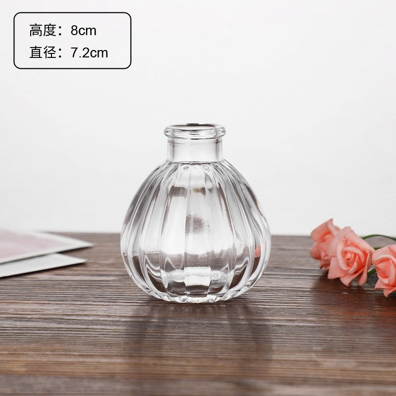 外国貿易卸売ライト高級ハイエンド小さな花瓶セットレトロレリーフフラワーアレンジメント装飾品透明ガラス花瓶|undefined