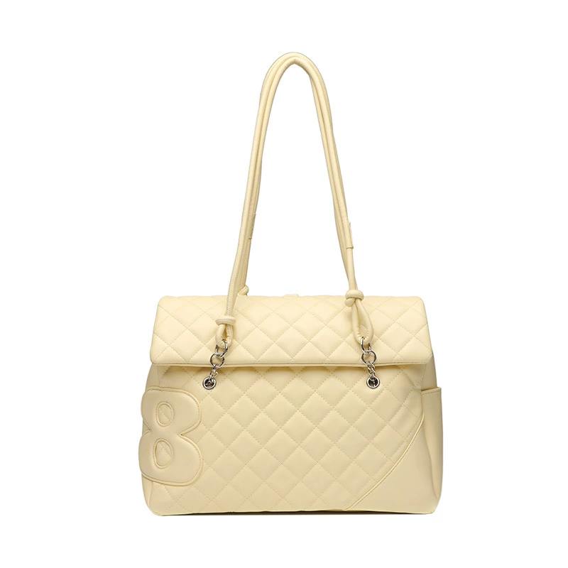 Capacious backpack with diamond pattern, fashionable universal shoulder bag, South Korea, high-end, city style