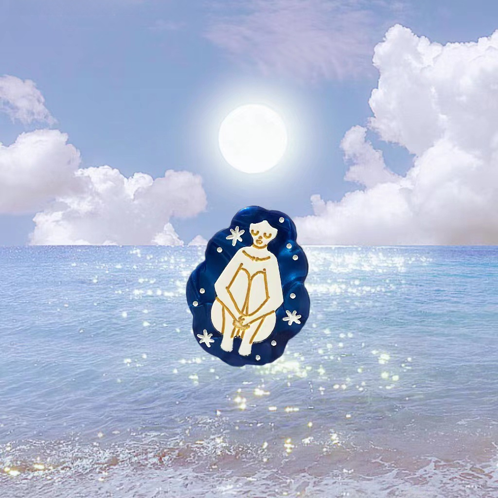 Avancerad sjöjungfru ättiksyraklämma personlig hårnål för flicka Luxemburg drömplanet hajklämma sidoklämma hårnål_voghion.com