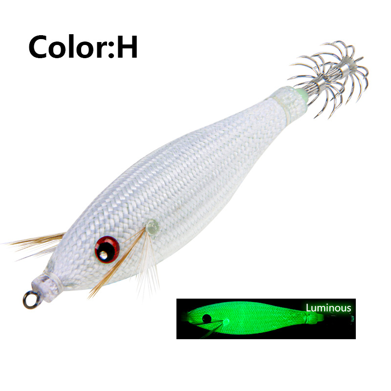LT130827 nuevo camarón de madera Toto tejido luminoso falso cebo gancho de calamar gancho de la explosión
