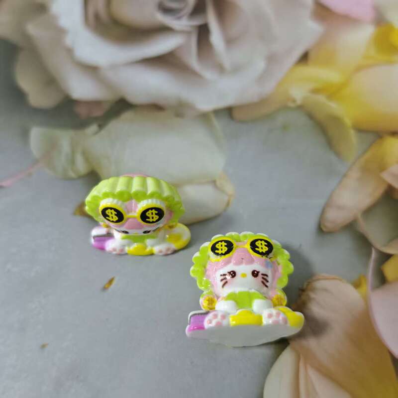 卡通diy树脂配件立体富婆kitty奶油胶发夹手机壳鞋扣钥匙扣饰品摆|undefined