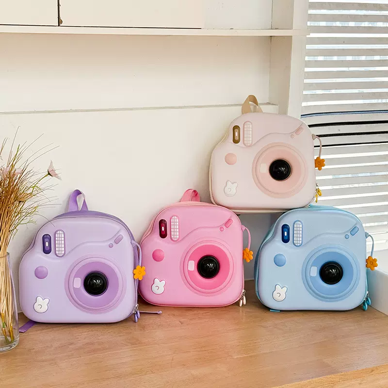 超萌个性儿童相机包新款幼儿园背包LED闪光蛋壳背包出行百搭炸街