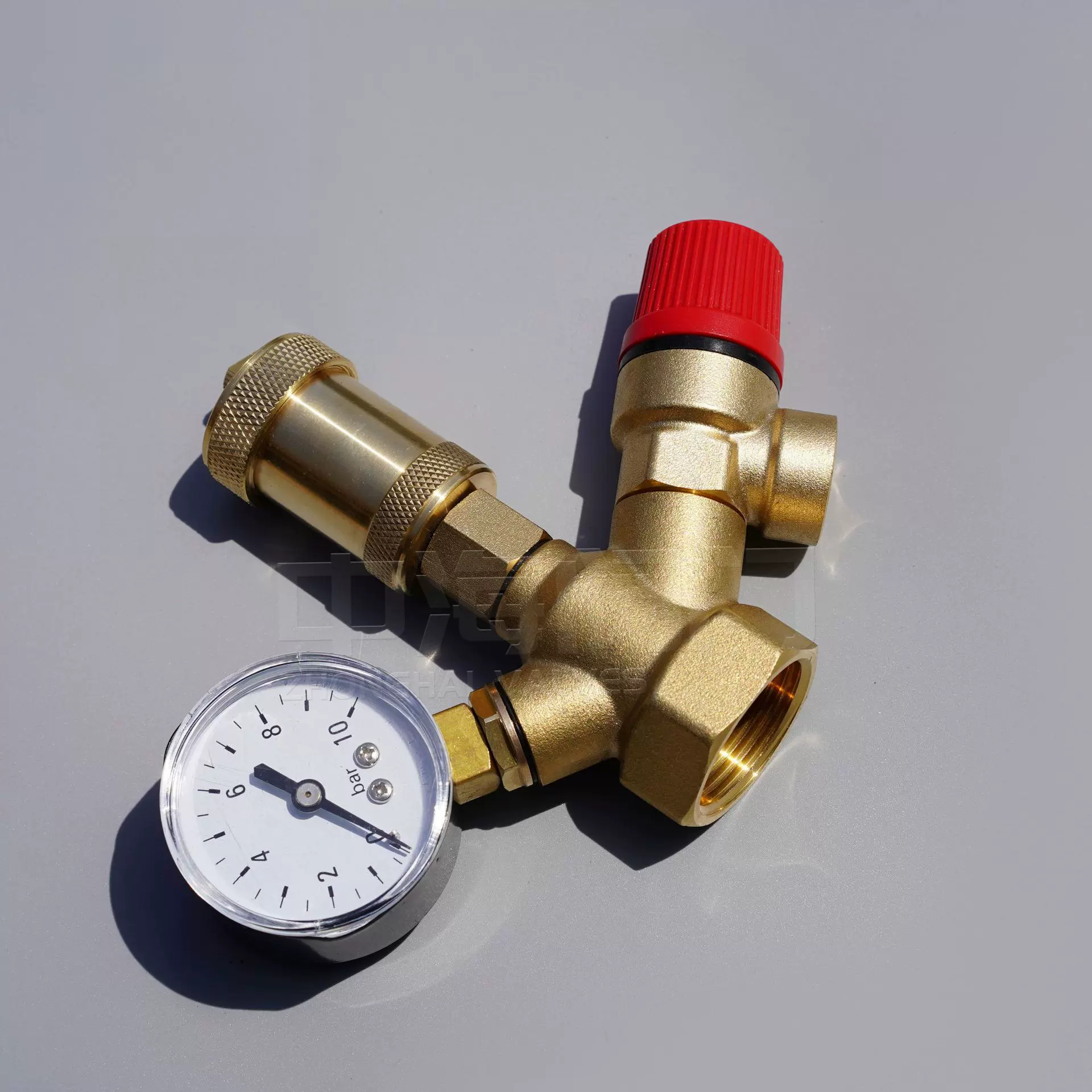 加厚黄铜锅炉组件防爆安全阀自动排气阀大棚放气阀壁挂炉带表