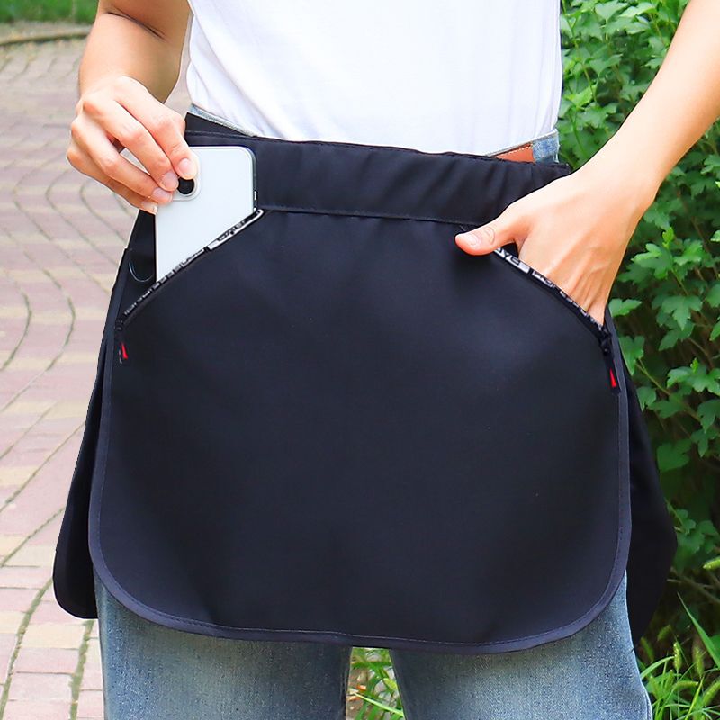 Outdoor Multifunctional Apron with Multiple Pockets, Large Capacity, Zipper, Travel, Running, Waterproof Workwear, Half-Length Waist Apron
