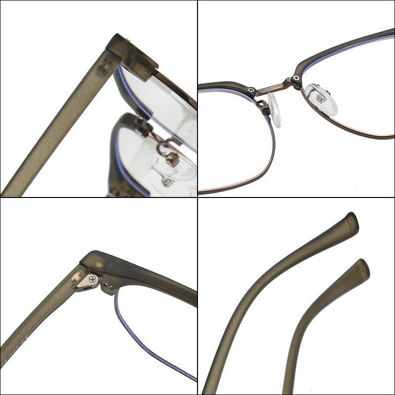 Retro Harajuku gafas de viento TR90 medio marco de gafas de luz metálicas para mujeres miopía puede equiparse con un marco de gafas anti-luz azul para hombres