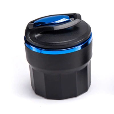 Trash Can, Car ashtray - a08-blue-low-profile-h115outer-diameter-77mm