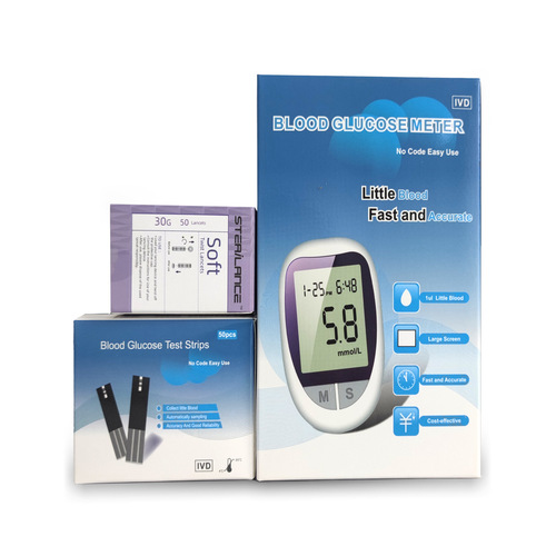 Blood glucose tester export home English foreign trade large screen intelligent code-free blood glucose meter with test strips and test paper blood glucose meter