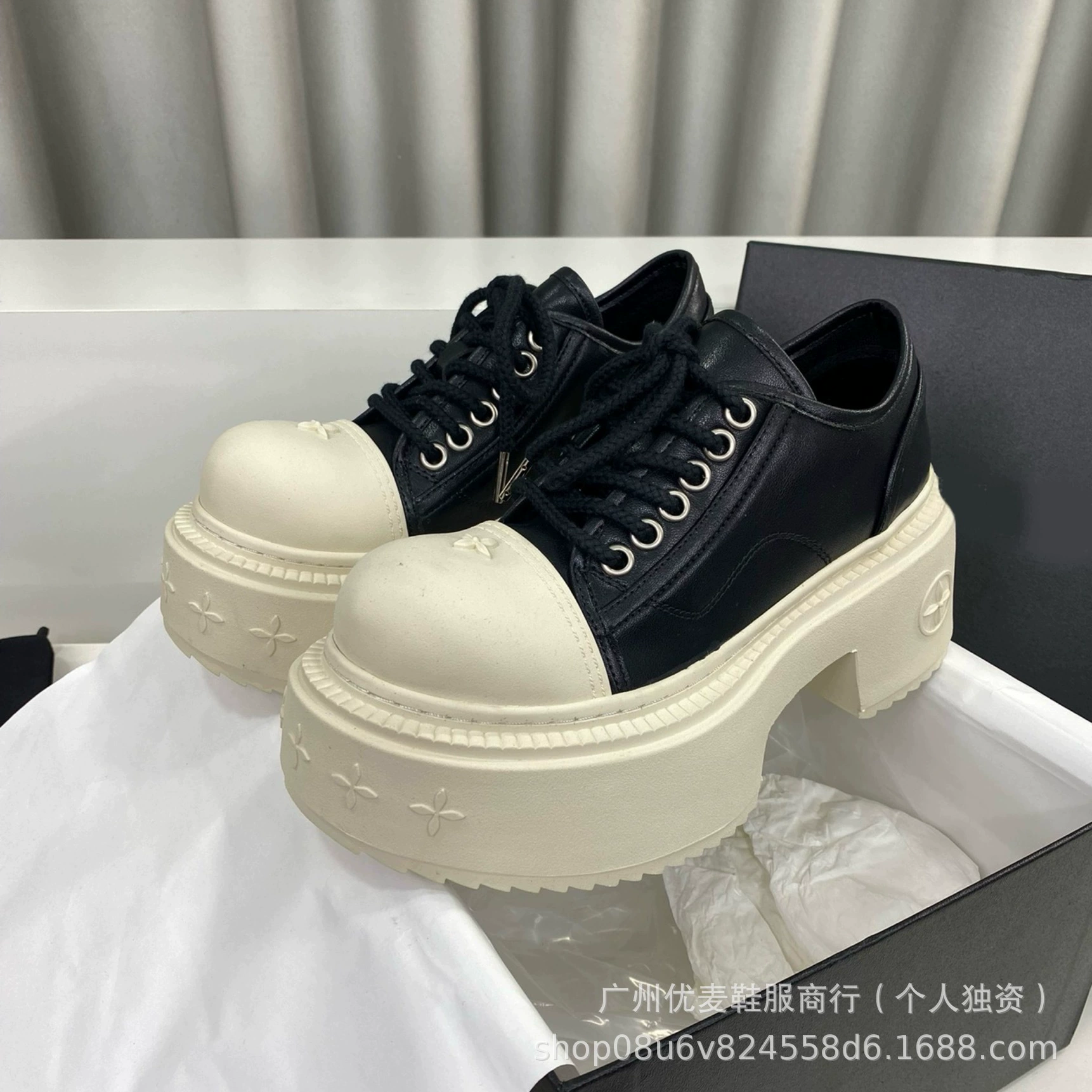 Высокая версия S-MFKK2025 Летняя женская новая повседневная большая подошва кексы досуг холст дерби обувь