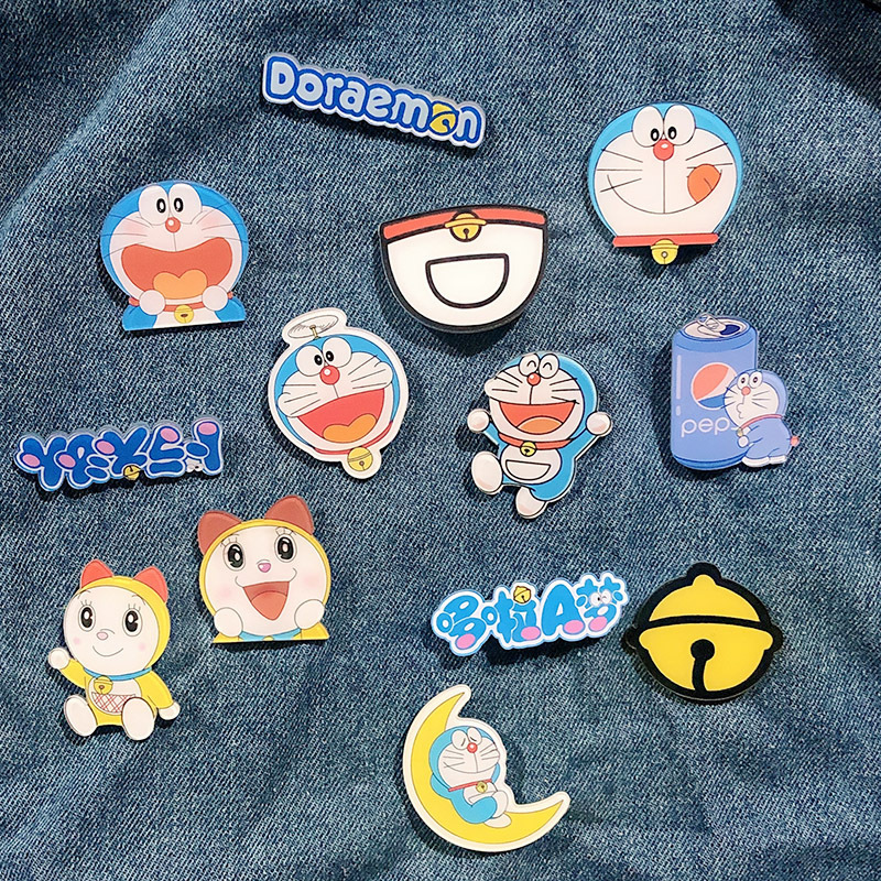 日本系アニメアクリルブローチかわいいドラえもんアニメバッジカスタム子供バッグストラップ|undefined